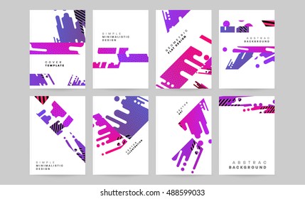 Abstract Backgrounds Set. Geometric Shapes and Frames for Presentation, Annual Reports, Flyers, Brochures, Leaflets, Posters, Business Cards and Document Cover Pages Design. A4 Title Sheet Template.