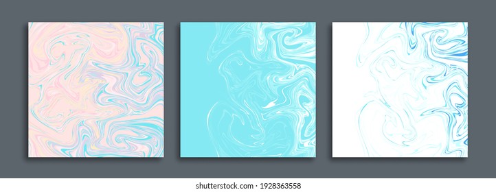 Abstract backgrounds set. Luxury liquid marble textures. For wallpapers or backgrounds. Vector illustration