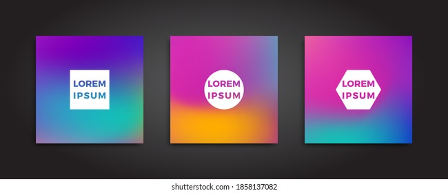 Fondo abstracto con patrones modernos de gradiente de color borroso. Colección de plantillas lisas para cubiertas, carteles, carteles y tarjetas. Ilustración vectorial. 