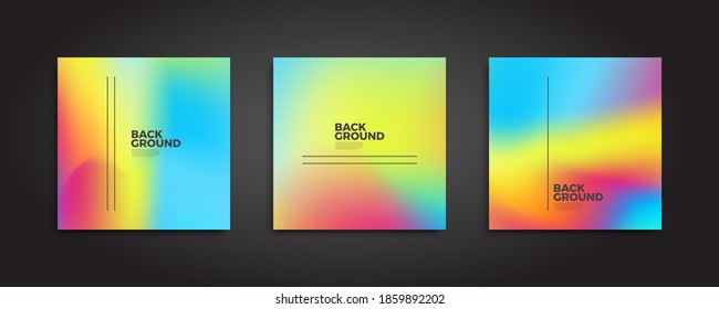 Fondo abstracto con patrones modernos de gradiente de color borroso. Colección de plantillas lisas para cubiertas, carteles, carteles y tarjetas. Ilustración vectorial.