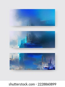 Abstract backgrounds set modern futuristic graphic. Blue chaotic background . Vector abstract texture design, bright poster, banner yellow and blue background. Abstract vector illustration.
