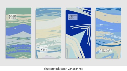 Conjunto de fondos abstractos. Textura geométrica y grunge moderna, trazos de pincel dibujados a mano y elementos de doodle. Diseño minimalista para afiches, banners, portadas, volantes, invitaciones. Plantillas de folletos de moda