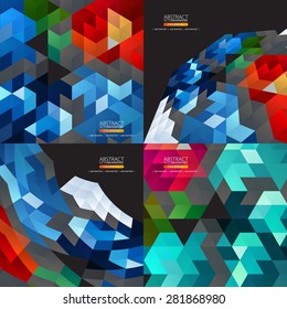 Abstract backgrounds set vector