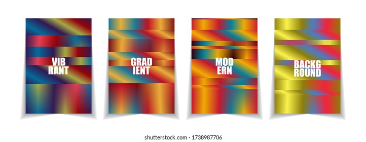 Abstract backgrounds set. Vibrant gradient design of cover, poster, broshure, flyer, book, social media etc.