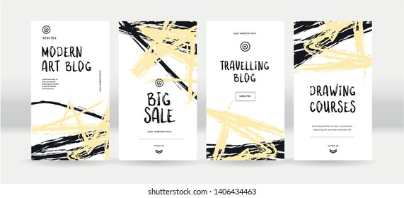 Abstract backgrounds for social media. Trendy stories templates for social networks 