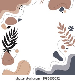  abstract backgrounds. space for text. for posters, cover design templates, social media stories wallpapers with spring leaves and flowers.