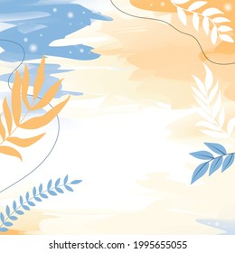  abstract backgrounds. space for text. for posters, cover design templates, social media stories wallpapers with spring leaves and flowers.