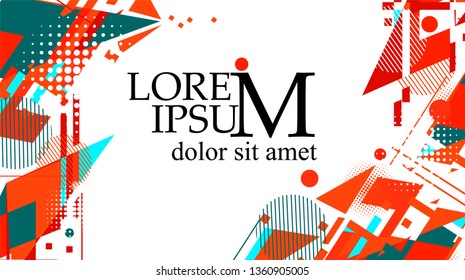 Abstract backgrounds for text. Multicolored geometric elements