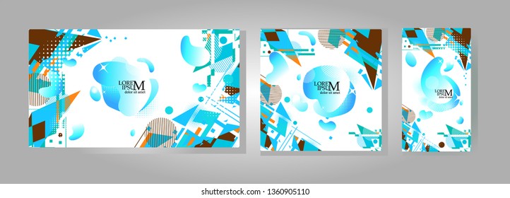 Abstract backgrounds for text. Multicolored geometric elements