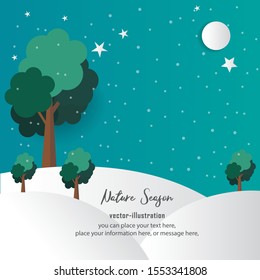 Abstract backgrounds tree and snow with copy space - Happy New Year, Merry Christmas holiday vector