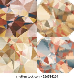 Abstract backgrounds with triangles and colorful geometric shapes. Texture pattern for covers, banners, booklets, etc. For web or printed media.