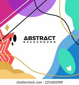 Abstract backgrounds. Various colorful shapes, lines, curves. isolated square Poster templates. Card, poster design. Wall art decor. Hand drawn modern Vector illustrations