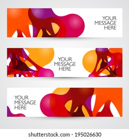 Abstract backgrounds with vector design elements. Banner set. Metaball.