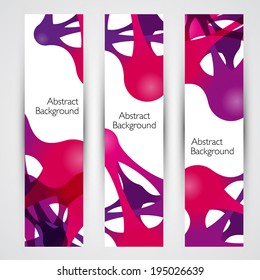 Abstract backgrounds with vector design elements. Banner set. Metaball.