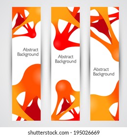 Abstract backgrounds with vector design elements. Banner set. Metaball.