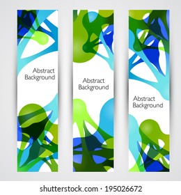 Abstract backgrounds with vector design elements. Banner set. Metaball.