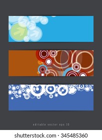 Abstract backgrounds with vector design elements. Banner set.