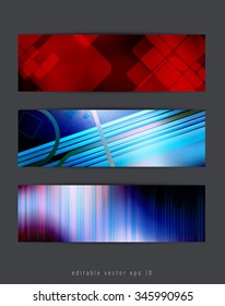 Abstract backgrounds with vector design elements. Banner set