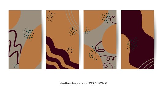 Abstract backgrounds. Vector templates for web, postcards and posters. Calm brown shades.