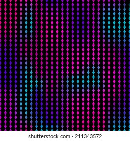 Abstract backgrounds with vibrant colored diaminds over black.