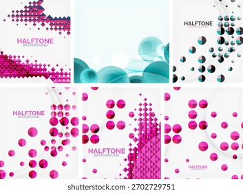 Abstrakte Hintergründe, lebendige Farben, geometrische Muster, Rastereffekte. Moderne Designs für digitale Projekte.