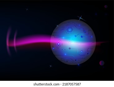 Abstract backgrounds wallpaper pattern with circuit circle earth global sphere symbol universe concept future graphic modern design vector and illustration EPS10