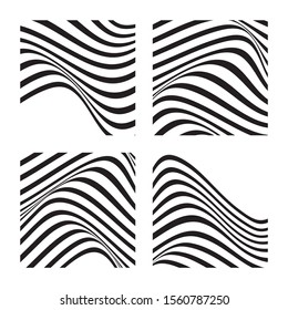 Abstract backgrounds with wavy lines. Black wavy lines on white background. Minimalist black and white abstract design. Vector Illustration.