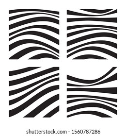 Abstract backgrounds with wavy lines. Black wavy lines on white background. Minimalist black and white abstract design. Vector Illustration.