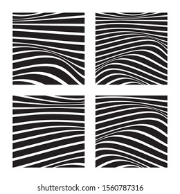 Abstract backgrounds with wavy lines. Black wavy lines on white background. Minimalist black and white abstract design. Vector Illustration.