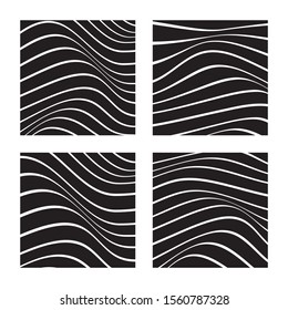 Abstract backgrounds with wavy lines. Black wavy lines on white background. Minimalist black and white abstract design. Vector Illustration.