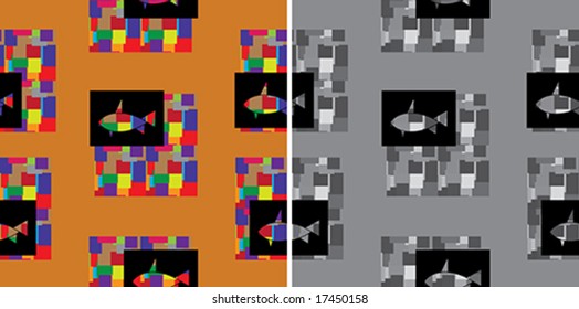 abstract background-seamless, on whom you can it saw the fish