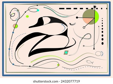 Arrière-plan abstrait, oie séchée, style d'art expressionniste