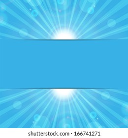 abstract background.sunbeams on a blue background.eco background