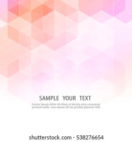 Abstract background.Transparent hexagons.Geometric design.The template design element