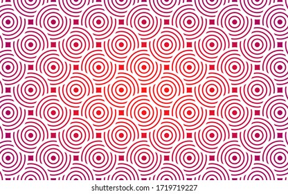 fondo abstracto, círculos blancos superpuestos en un fondo rojo y fluorescente, vector