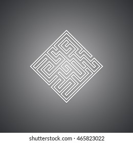 Abstract background.White maze with shadow on a black background.