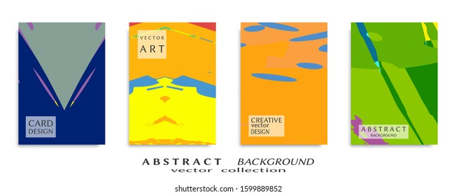 Abstract backgrouns set, grunge texture. Minimalistic art, brush strokes style. Design for card, brochure, banner idea, book cover, booklet print, flyer sheet a4. Collage page, web header template.