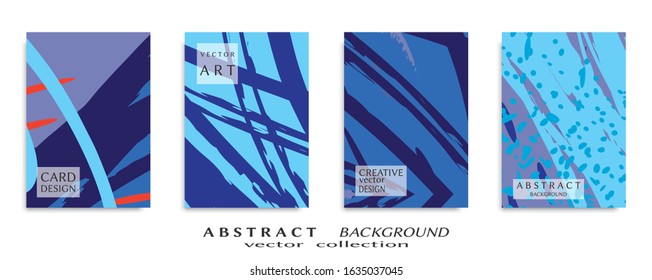 Abstract backgrouns set, grunge texture. Minimalistic art, brush strokes style. Design for card, brochure, banner idea, book cover, booklet print, flyer sheet a4. Collage page, web header template.