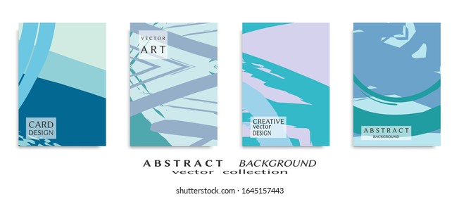 Abstract backgrouns set, grunge texture. Minimalistic art, brush strokes style. Design for card, brochure, banner idea, book cover, booklet print, flyer sheet a4. Collage page, web header template.