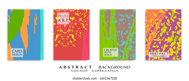 Abstract backgrouns set, grunge texture. Minimalistic art, brush strokes style. Design for card, brochure, banner idea, book cover, booklet print, flyer sheet a4. Collage page, web header template.