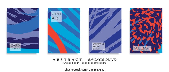 Abstract backgrouns set, grunge texture. Minimalistic art, brush strokes style. Design for card, brochure, banner idea, book cover, booklet print, flyer sheet a4. Collage page, web header template.