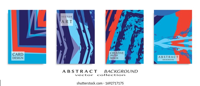 Abstract backgrouns set, grunge texture. Minimalistic art, brush strokes style. Design for card, brochure, banner idea, book cover, booklet print, flyer sheet a4. Collage page, web header template.