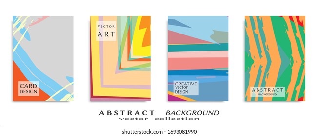 Abstract backgrouns set, grunge texture. Minimalistic art, brush strokes style. Design for card, brochure, banner idea, book cover, booklet print, flyer sheet a4. Collage page, web header template.