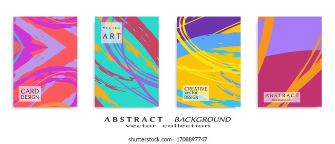 Abstract backgrouns set, grunge texture. Minimalistic art, brush strokes style. Design for card, brochure, banner idea, book cover, booklet print, flyer sheet a4. Collage page, web header template.