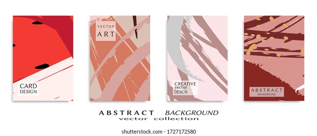 Conjunto de fondo abstracto, textura gruesa. Arte minimalista, estilo de pinceladas. Diseño para tarjeta, folleto, idea de banner, portada de libro, folleto, hoja de volante a4. Página de conjunto, plantilla de encabezado web.