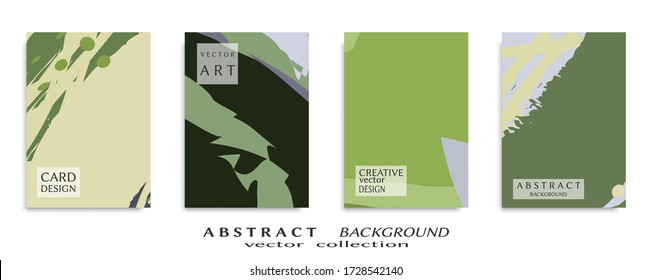 Abstract backgrouns set, grunge texture. Minimalistic art, brush strokes style. Design for card, brochure, banner idea, book cover, booklet print, flyer sheet a4. Collage page, web header template.