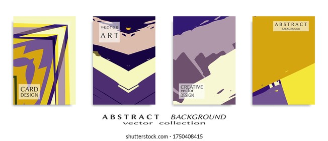 Abstract backgrouns set, grunge texture. Minimalistic art, brush strokes style. Design for card, brochure, banner idea, book cover, booklet print, flyer sheet a4. Collage page, web header template.
