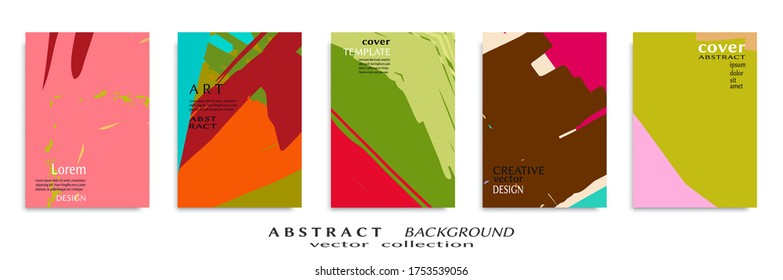 Conjunto de fondo abstracto, textura gruesa. Arte minimalista, estilo de pinceladas. Diseño para tarjeta, folleto, idea de banner, portada de libro, folleto, hoja de volante a4. Página de conjunto, plantilla de encabezado web.