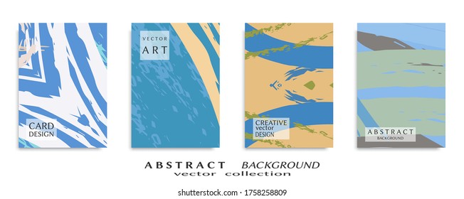 Conjunto de fondo abstracto, textura gruesa. Arte minimalista, estilo de pinceladas. Diseño para tarjeta, folleto, idea de banner, portada de libro, folleto, hoja de volante a4. Página de conjunto, plantilla de encabezado web.