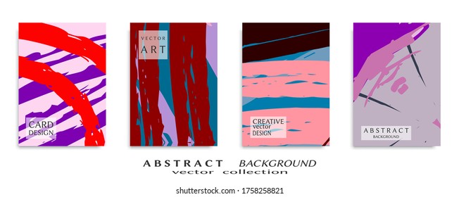Conjunto de fondo abstracto, textura gruesa. Arte minimalista, estilo de pinceladas. Diseño para tarjeta, folleto, idea de banner, portada de libro, folleto, hoja de volante a4. Página de conjunto, plantilla de encabezado web.